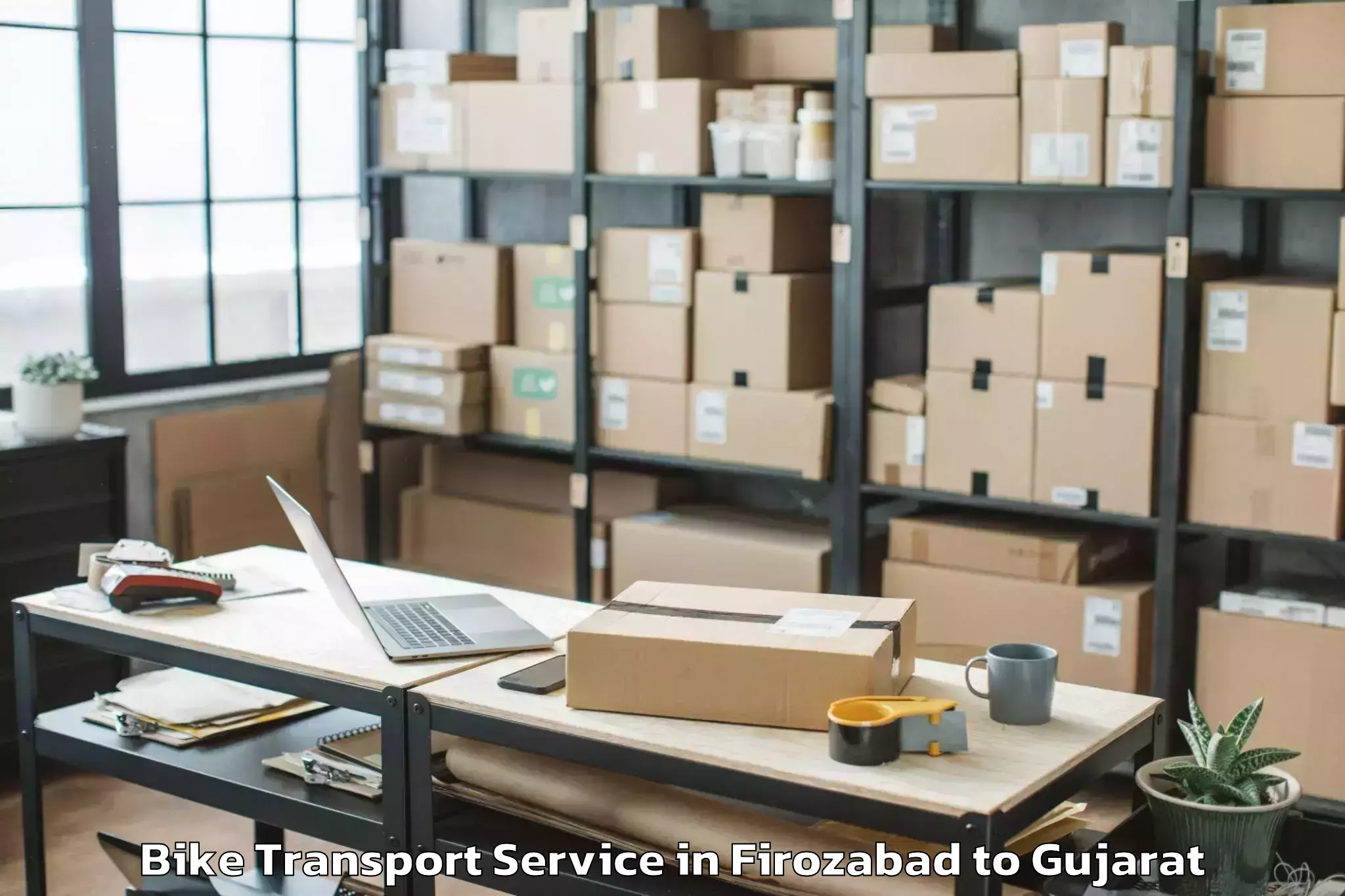 Book Firozabad to Rudra Mata Airport Bhj Bike Transport Online